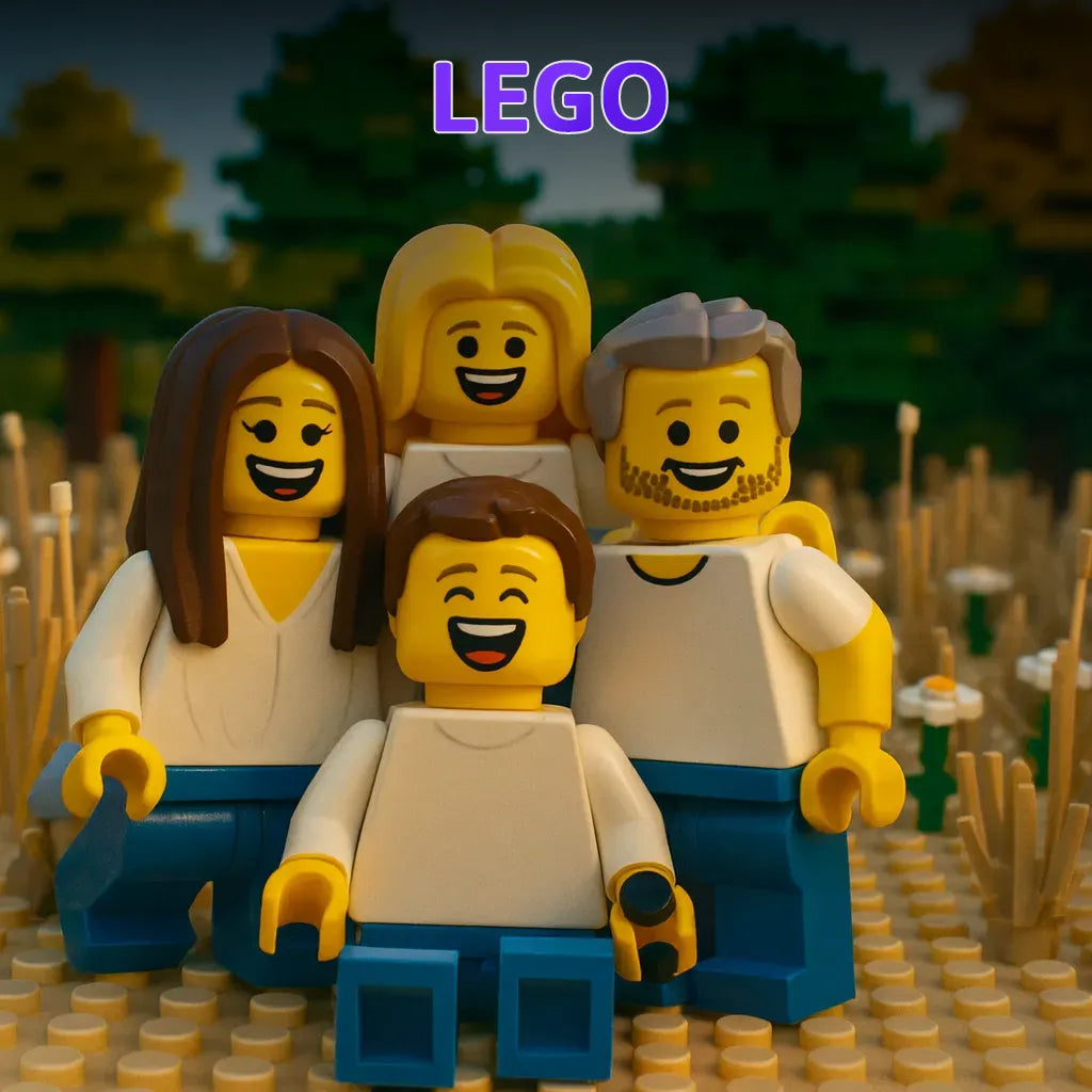 Family in AI Generated LEGO Style