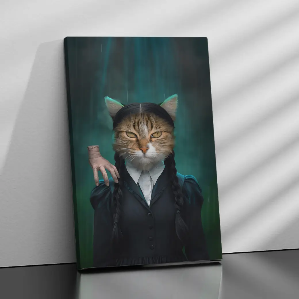 Wednesday Addams Pet Portrait Personalized Canvas Fabulous Portrait wednesday-addams-pet-portrait-personalized-canvas-fabulous-portrait