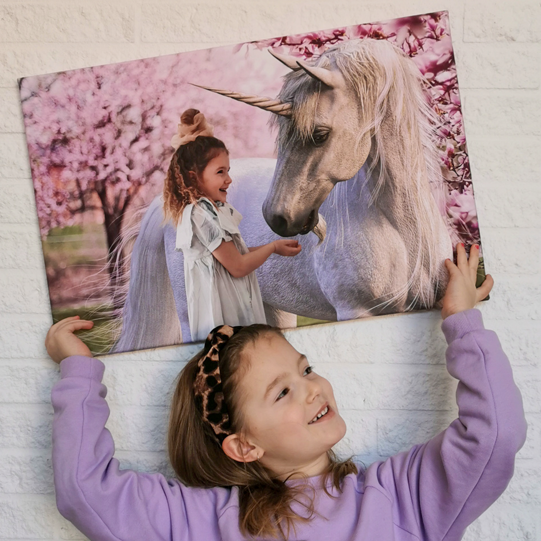 Girl with unicorn portrait
