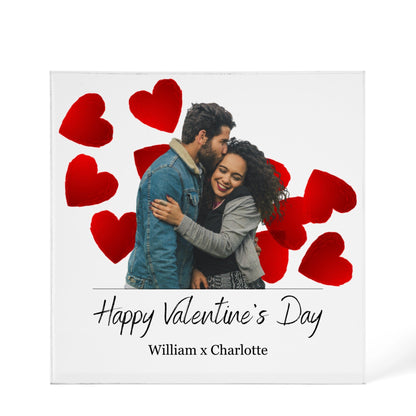 Acrylic Photo Block - Valentine Hearts