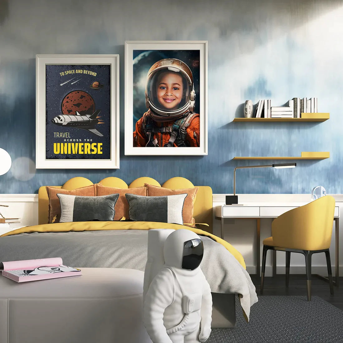 Astronaut Decor hanging in room