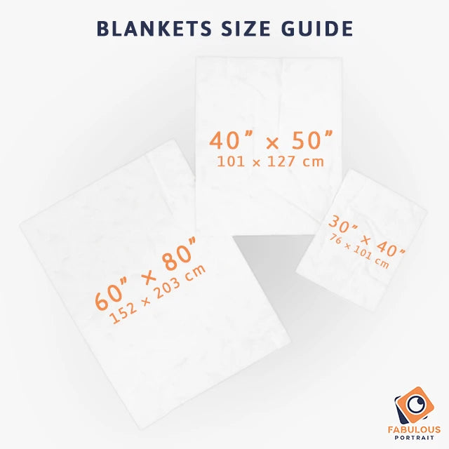 size guide of personalized blankets