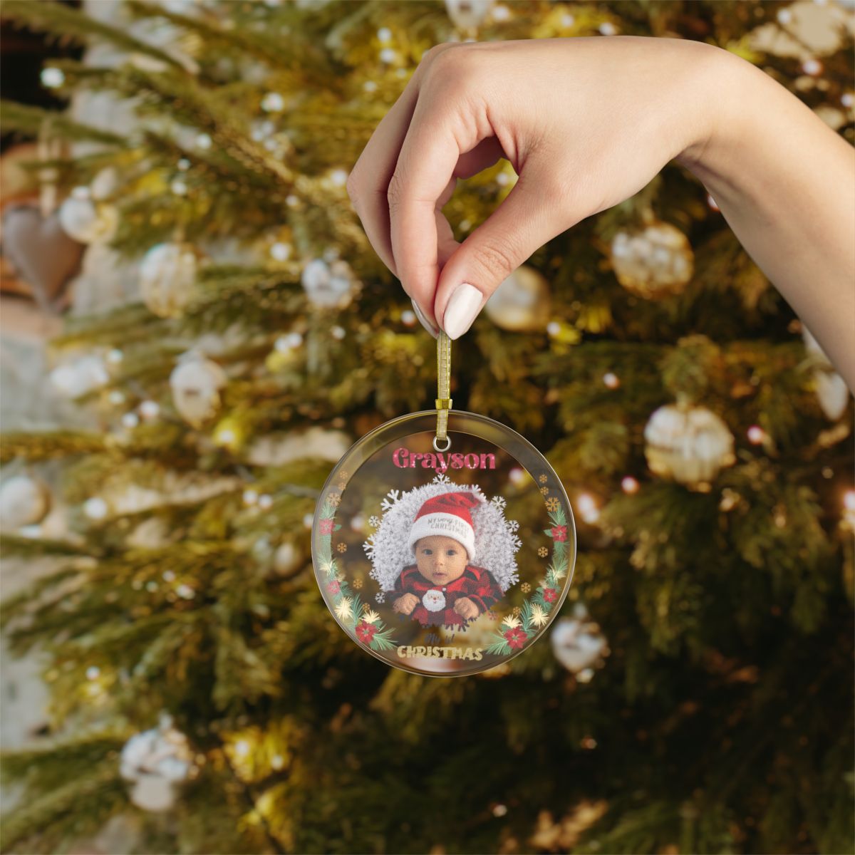 Baby’s First Christmas Ornament – Glass