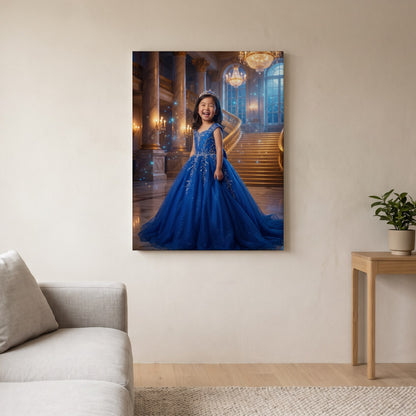 Personalized princess artwork shown on canvas