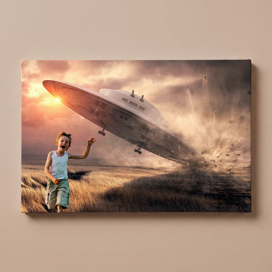 Personalized Ufo portrait canvas