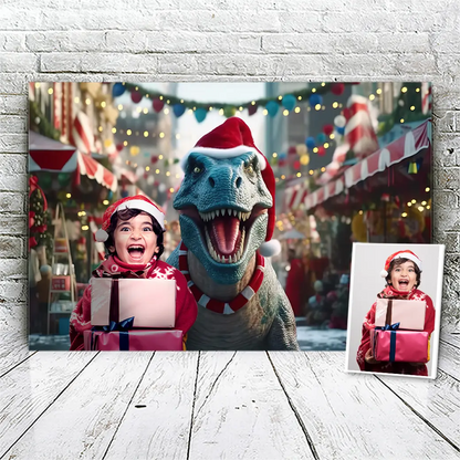 Christmas Dinosaur Portrait Example