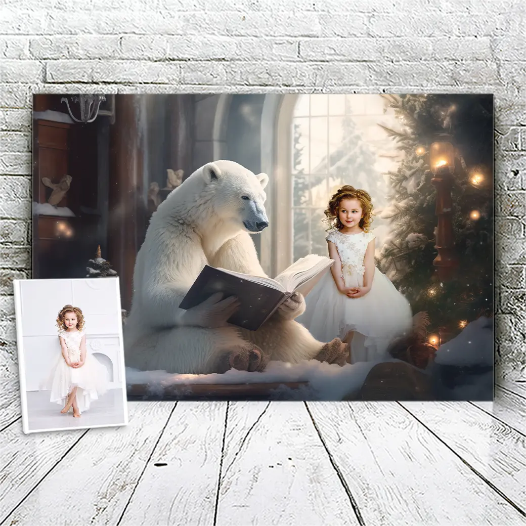 Polar Bear Tale Christmas Portrait Example