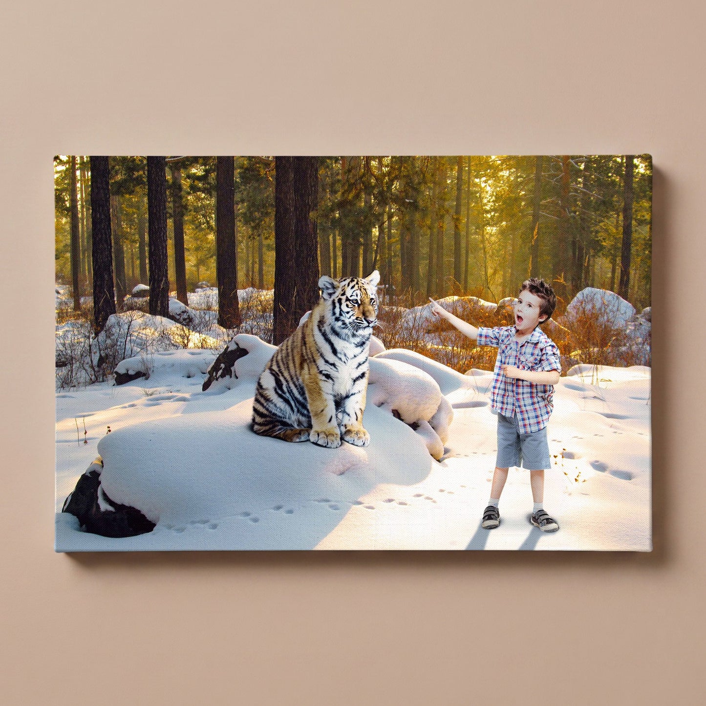 Personalized Young Tiger portrait canvas