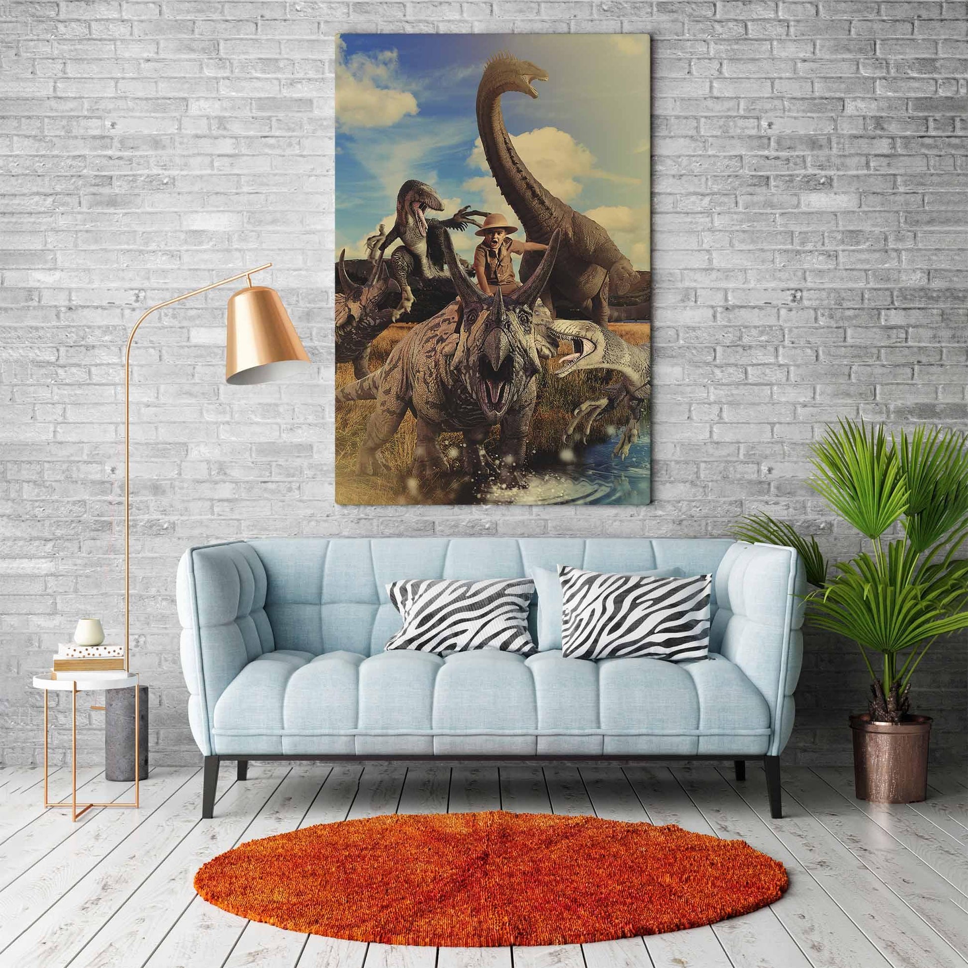 Dino Chaos portrait on wall