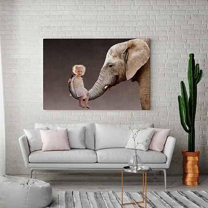 Example of Elephant Trunk portrait hanging in living room
